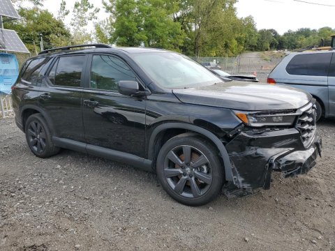 2025 Honda Pilot SPORT in Black - Front Three-Quarter View - BidGoDrive Inventory