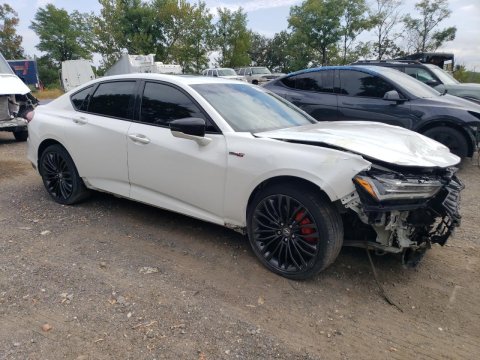 2022 Acura TLX TYPE S in White - Front Three-Quarter View - BidGoDrive Inventory