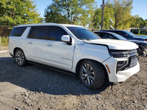 2025 Chevrolet Suburban HIGH COUNTRY in White - Front Three-Quarter View - BidGoDrive Inventory