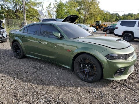 2022 Dodge Charger SCAT PACK in Green - Front Three-Quarter View - BidGoDrive Inventory