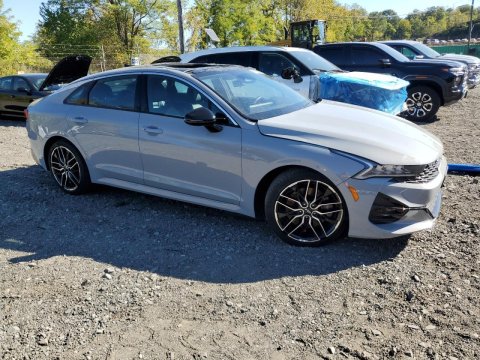 2023 KIA K5 GT in Gray - Front Three-Quarter View - BidGoDrive Inventory