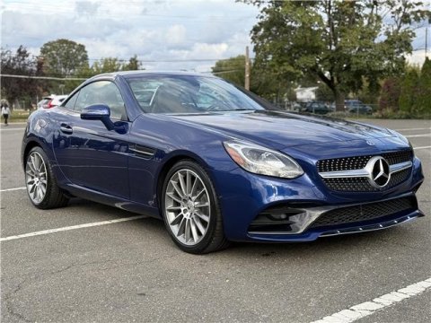 2020 Mercedes-Benz SLC 300  in Blue - Front Three-Quarter View - BidGoDrive Inventory