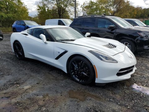 2018 Chevrolet Corvette STINGRAY 1LT in White - Front Three-Quarter View - BidGoDrive Inventory