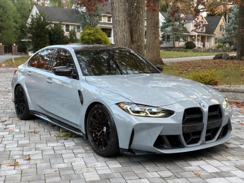 2023 BMW M3  in Gray - Front Three-Quarter View - BidGoDrive Inventory
