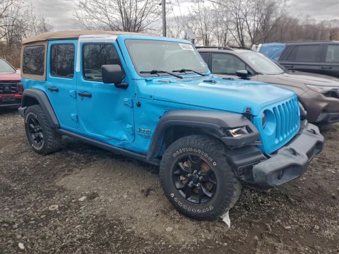 2021 Jeep Wrangler UNLIMITED SPORT in Blue - Front Three-Quarter View - BidGoDrive Inventory
