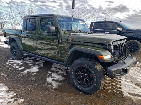2022 Jeep Gladiator SPORT in Green - Front Three-Quarter View - BidGoDrive Inventory