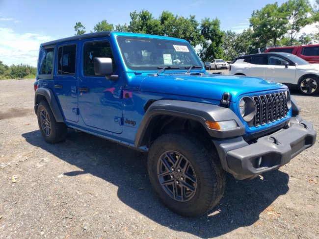 Salvage 2024 Jeep Wrangler Rhd in Blue