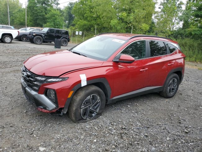 Salvage 2025 Hyundai Tucson Blue in Burgundy