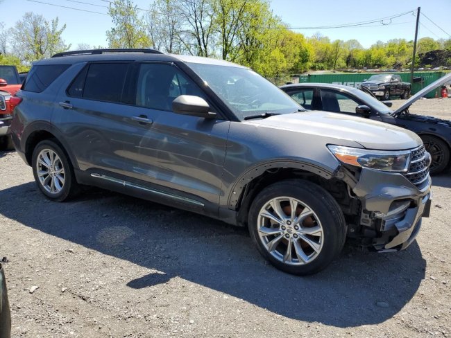 Salvage 2021 Ford Explorer Xlt in Gray