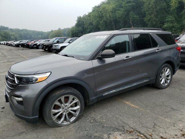 Salvage 2021 Ford Explorer Xlt in Gray
