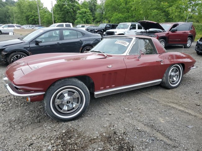Salvage 1966 Chevrolet Corvette  in Burgundy