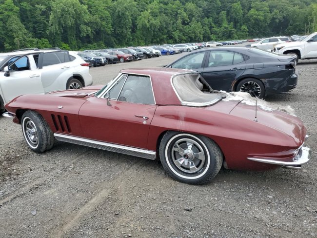 Salvage 1966 Chevrolet Corvette  in Burgundy
