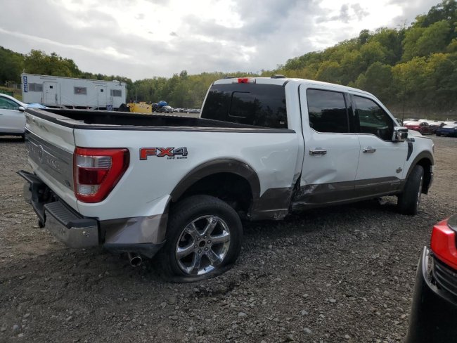 Salvage 2022 Ford F150 King Ranch in White