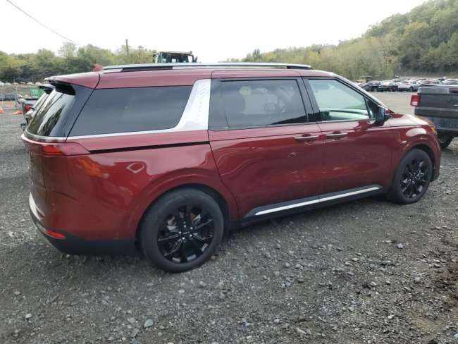 Salvage 2023 Kia Carnival Sx in Burgundy