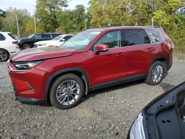 Salvage 2025 Toyota Grand Highlander Platinum in Burgundy
