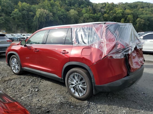 Salvage 2025 Toyota Grand Highlander Platinum in Burgundy