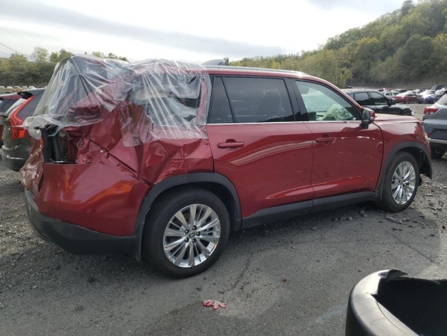 Salvage 2025 Toyota Grand Highlander Platinum in Burgundy