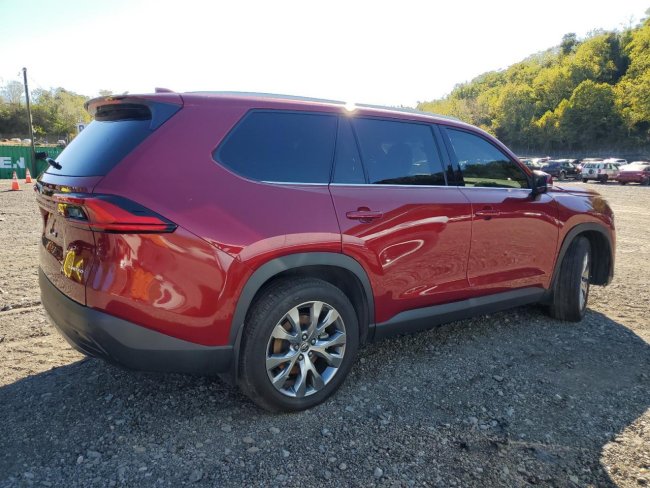 Salvage 2024 Toyota Grand Highlander Limited in Burgundy
