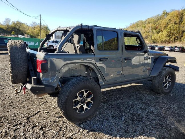 Salvage 2021 Jeep Wrangler Unlimited Rubicon in Gray