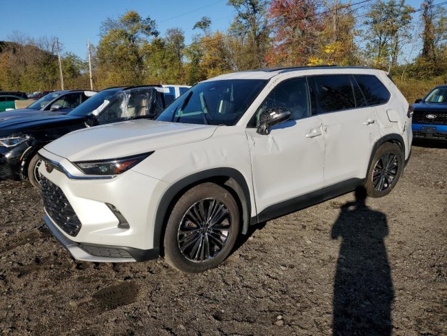 Salvage 2025 Toyota Grand Highlander Platinum in White