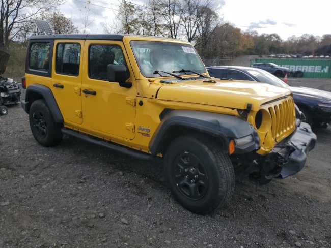Salvage 2019 Jeep Wrangler Unlimited Sport in Yellow