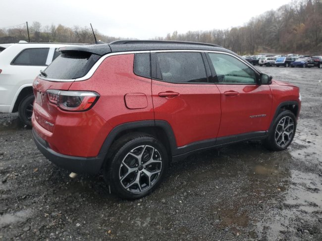 Salvage 2025 Jeep Compass Limited in Burgundy