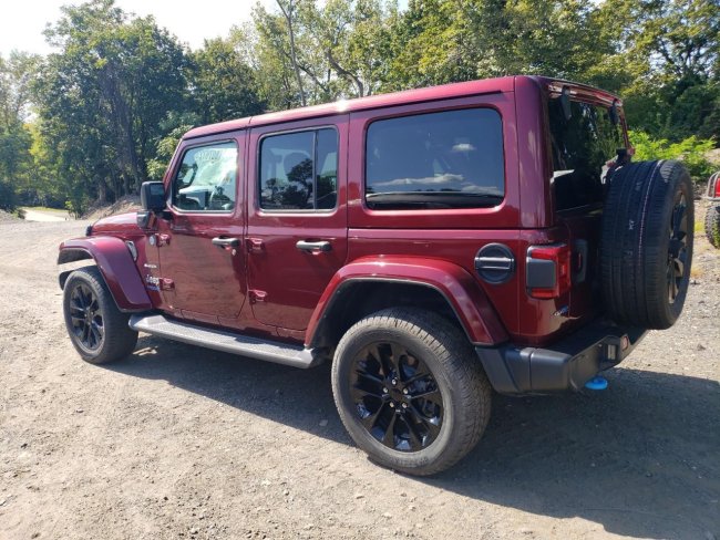 Salvage 2022 Jeep Wrangler Sahara 4xe in Red