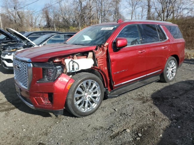 Salvage 2024 Gmc Yukon Denali in Burgundy