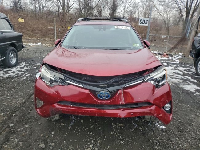 Salvage 2018 Toyota Rav4 Hv Limited in Burgundy