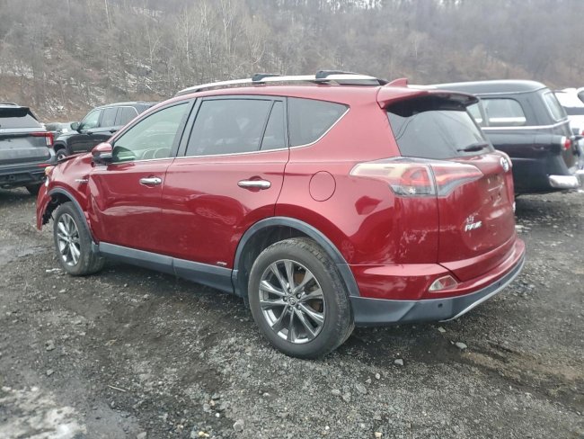 Salvage 2018 Toyota Rav4 Hv Limited in Burgundy