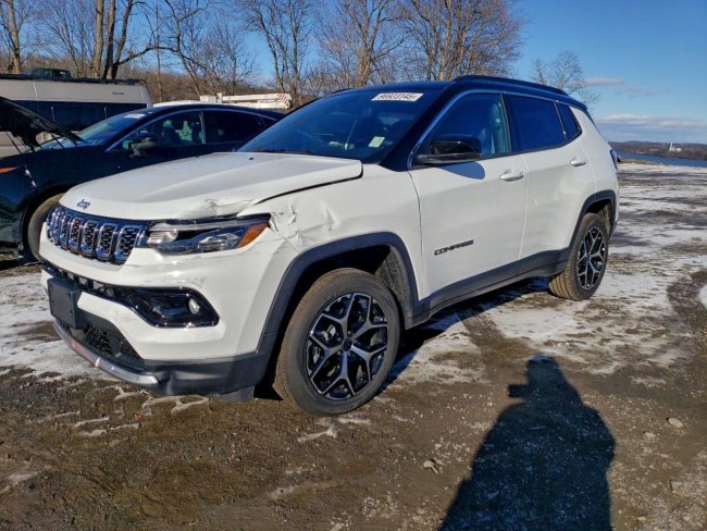 Salvage 2025 Jeep Compass Limited in White