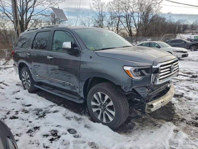 Salvage 2021 Toyota Sequoia Limited in Gray