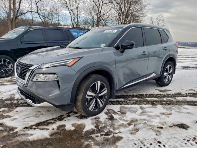 Salvage 2023 Nissan Rogue Platinum in Gray