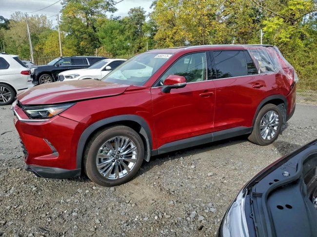 Salvage 2025 Toyota Grand Highlander Platinum in Burgundy