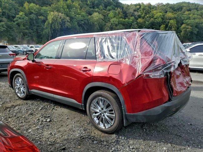 Salvage 2025 Toyota Grand Highlander Platinum in Burgundy