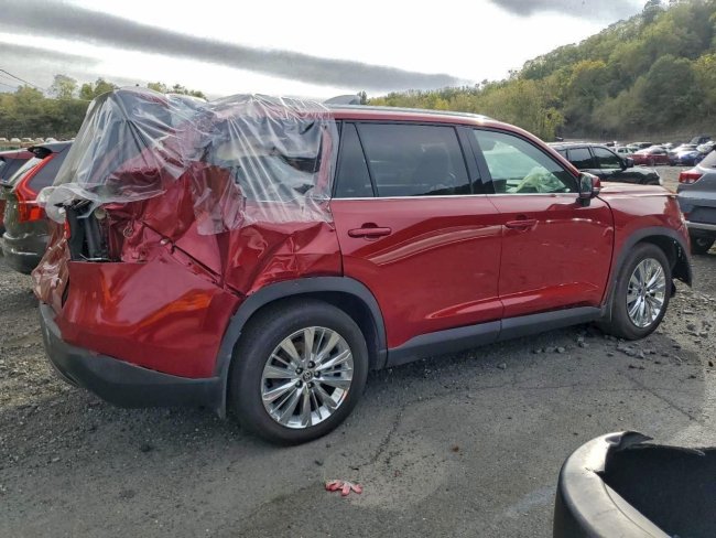 Salvage 2025 Toyota Grand Highlander Platinum in Burgundy