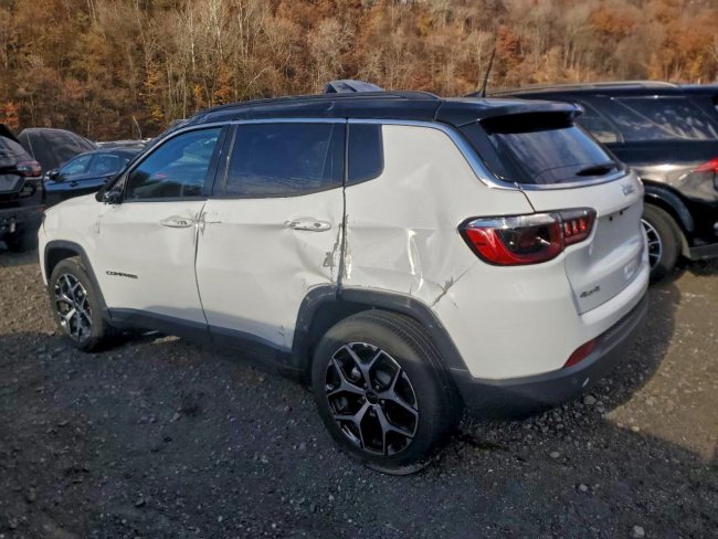 Salvage 2025 Jeep Compass Limited in White