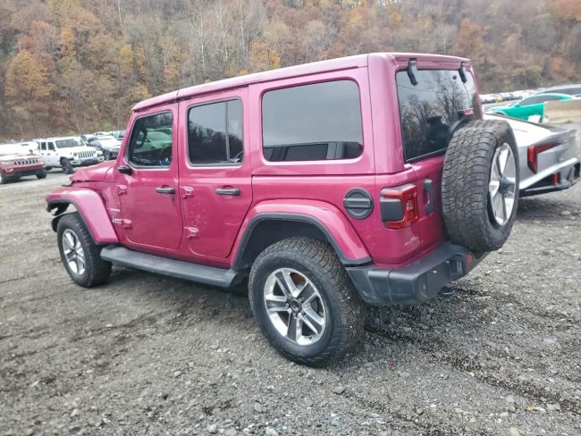 Salvage 2021 Jeep Wrangler Unlimited Sahara in Pink