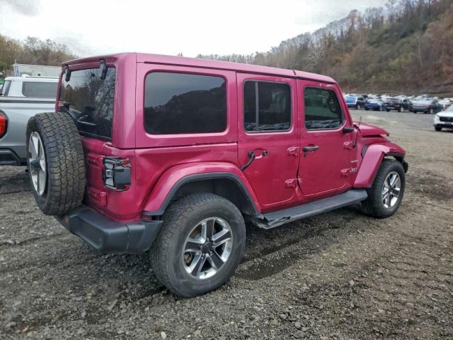 Salvage 2021 Jeep Wrangler Unlimited Sahara in Pink