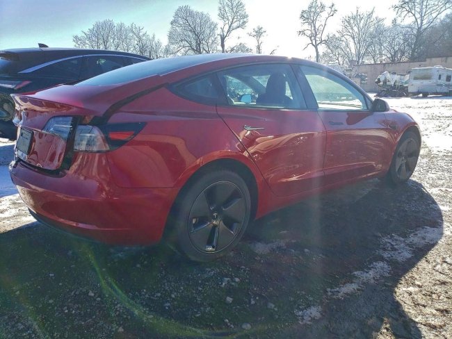 Salvage 2023 Tesla Model 3  in Red
