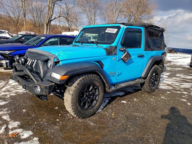 Salvage 2021 Jeep Wrangler  in Blue