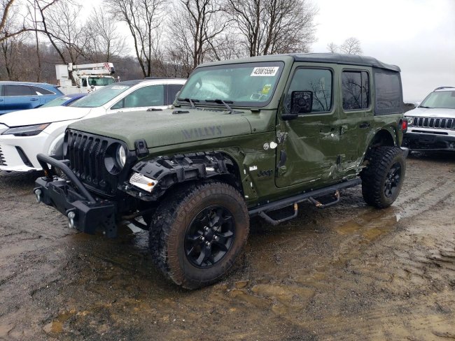 Salvage 2022 Jeep Wrangler Unlimited Sport in Green