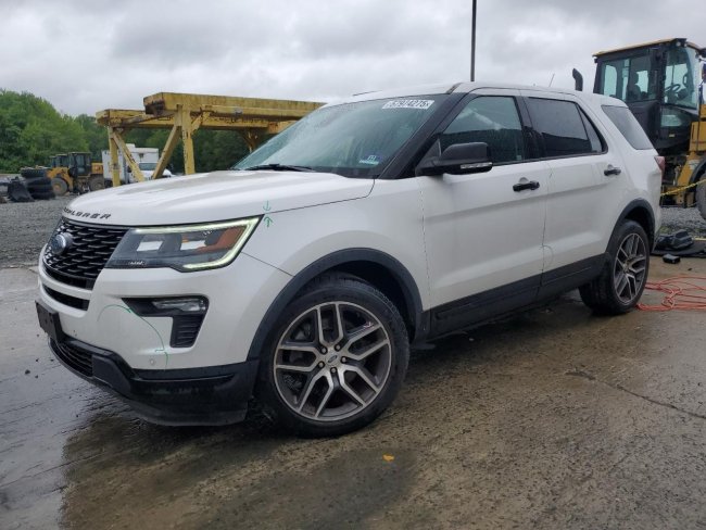 Salvage 2019 Ford Explorer Sport in White