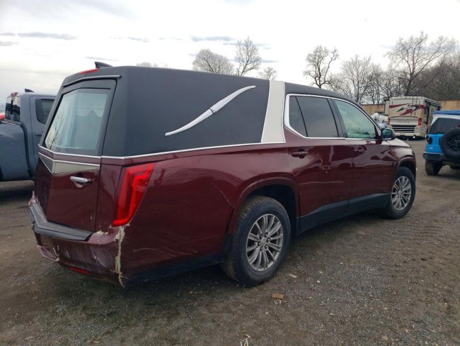 Salvage 2019 Chevrolet Traverse Hearse in Burgundy
