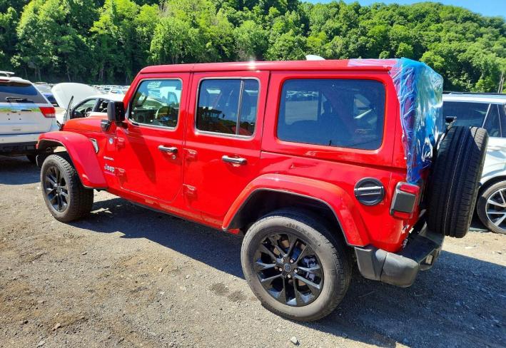 Salvage 2024 Jeep Wrangler Sahara 4xe in Red