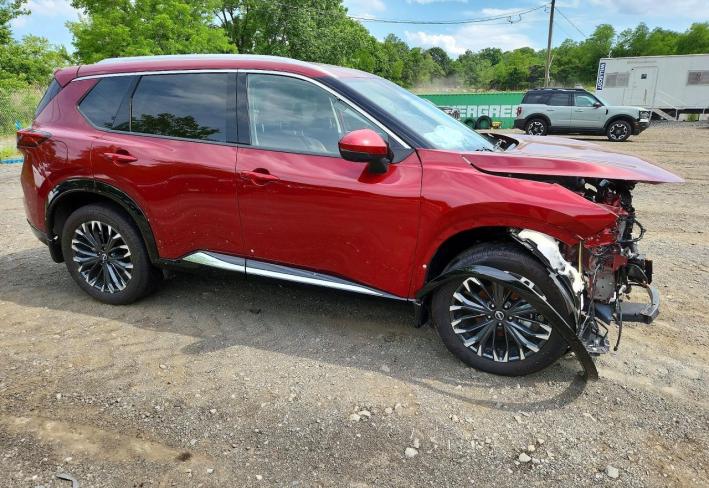 Salvage 2025 Nissan Rogue Platinum in Burgundy