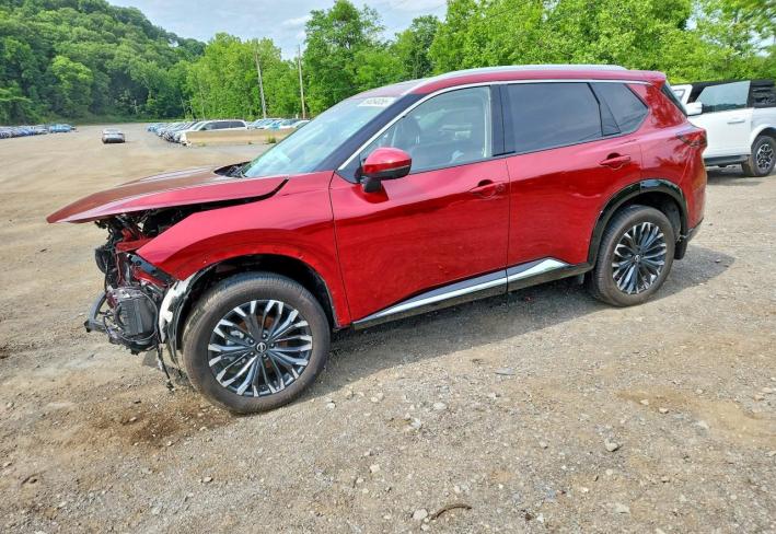 Salvage 2025 Nissan Rogue Platinum in Burgundy