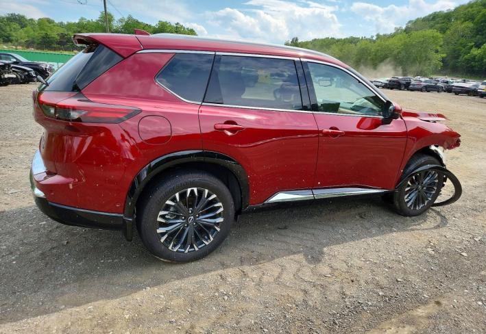 Salvage 2025 Nissan Rogue Platinum in Burgundy
