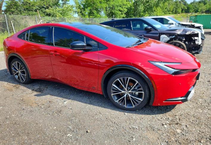 Salvage 2024 Toyota Prius Limited in Red