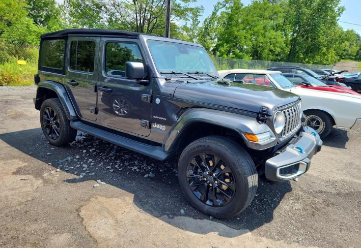 Salvage 2024 Jeep Wrangler Sahara 4xe in Black